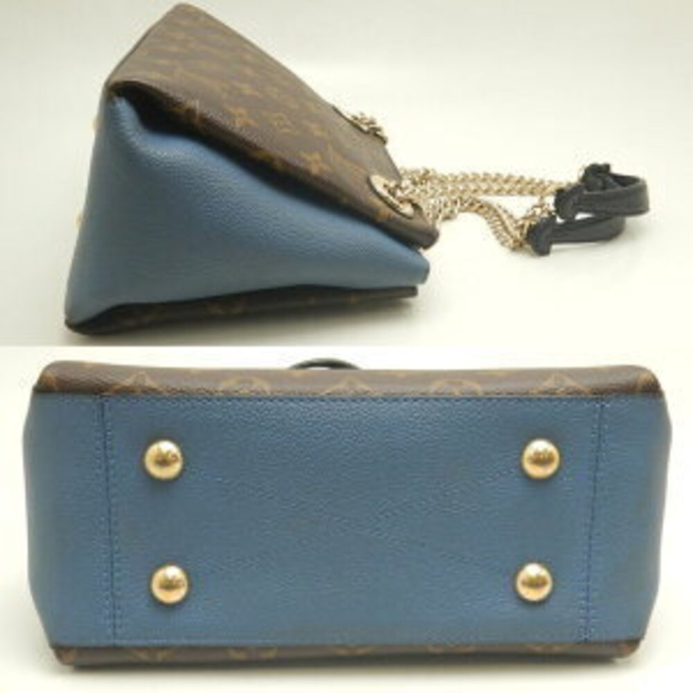 LOUIS VUITTON Monogram Surene Shoulder Bag Brown Blue - Picture 4 of 9